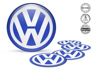VW Rim Decals Logo Premium Silicone Labels